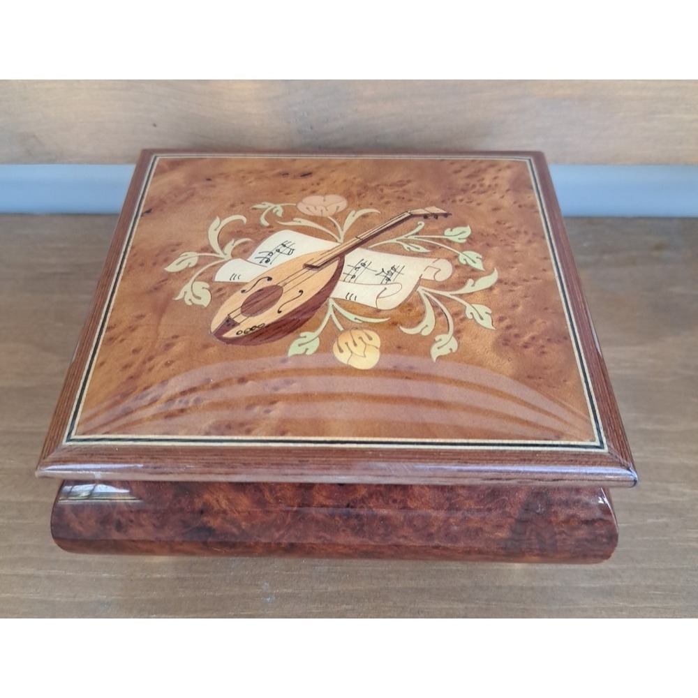 Vintage Gabriella Sorrento Italy Inlaid Wood‎ Music Box Jewelry Case Handcrafted